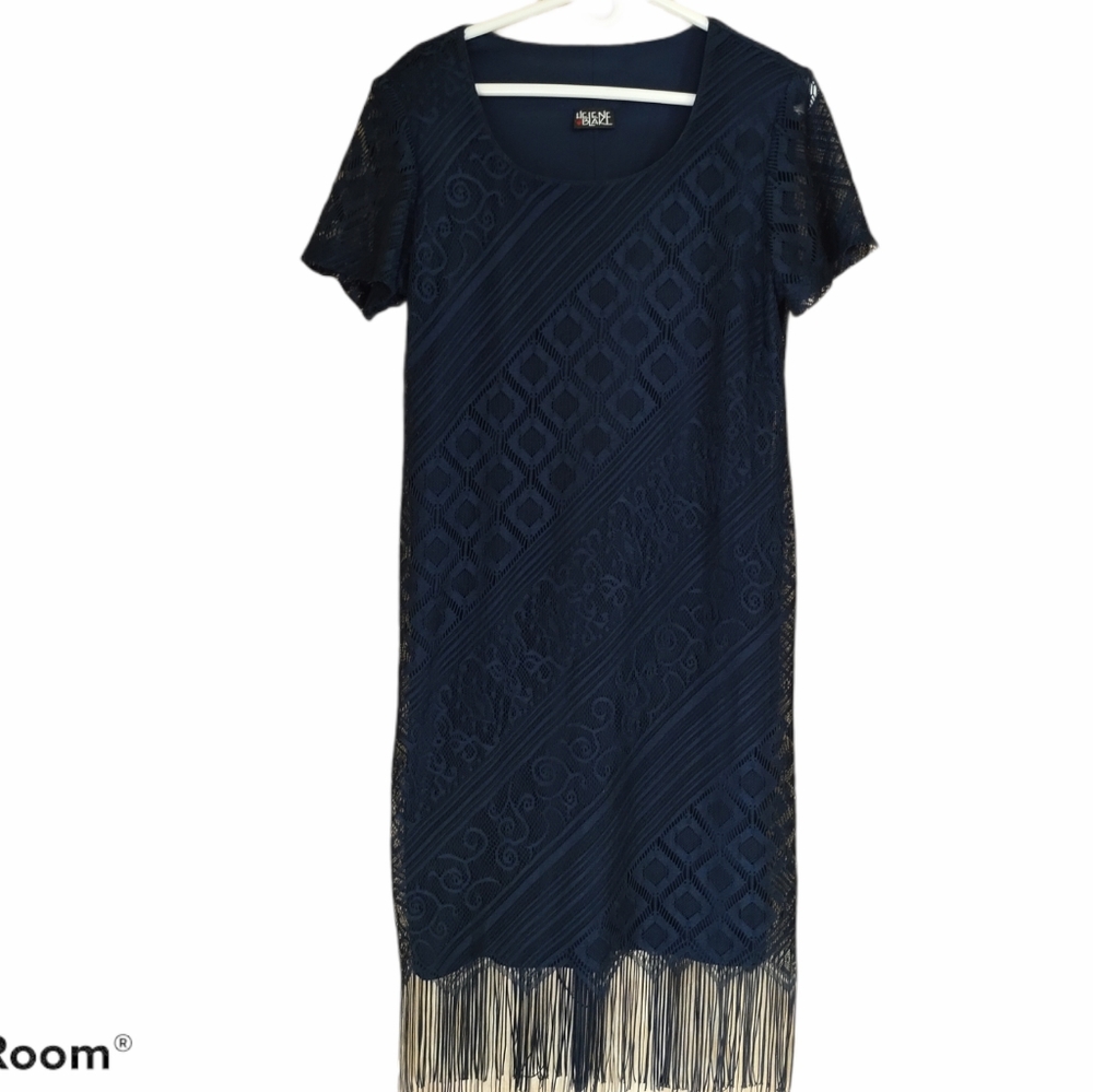 🍓Helen Blake Lace Covered Tasseled Dress